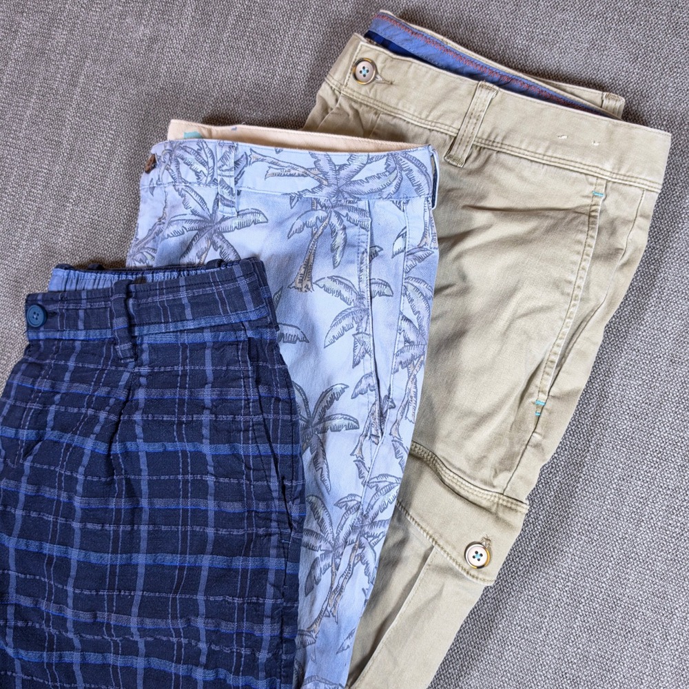 3 Pack Lot! Tommy Bahama Cargo Shorts Mens 36/9 Tan Stretch Linen
